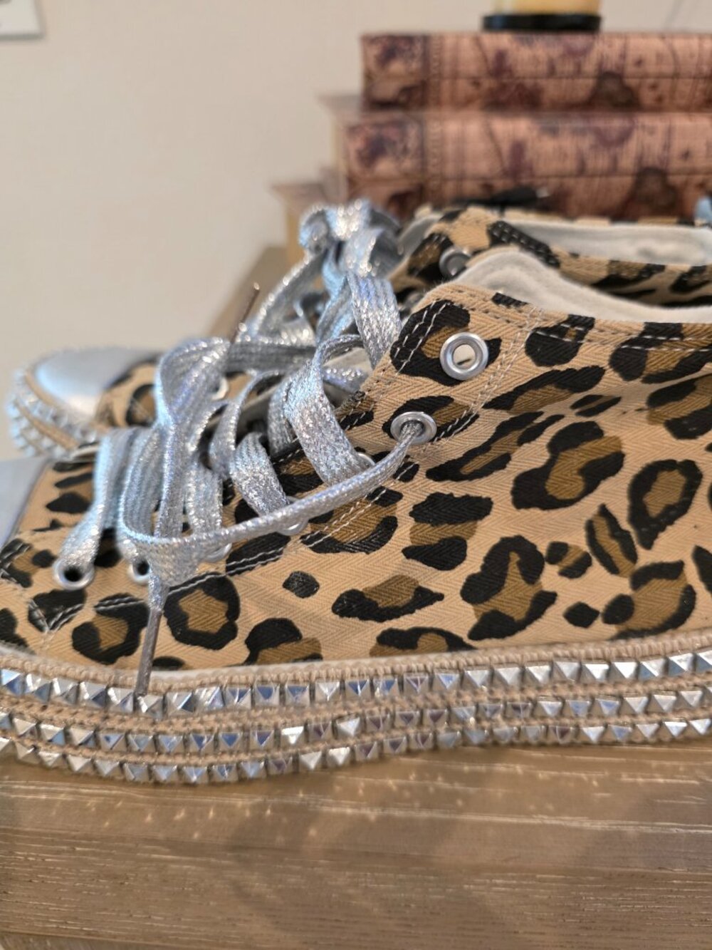 Leopard Print High Top Canvas Sneaker - Picture 3 of 6